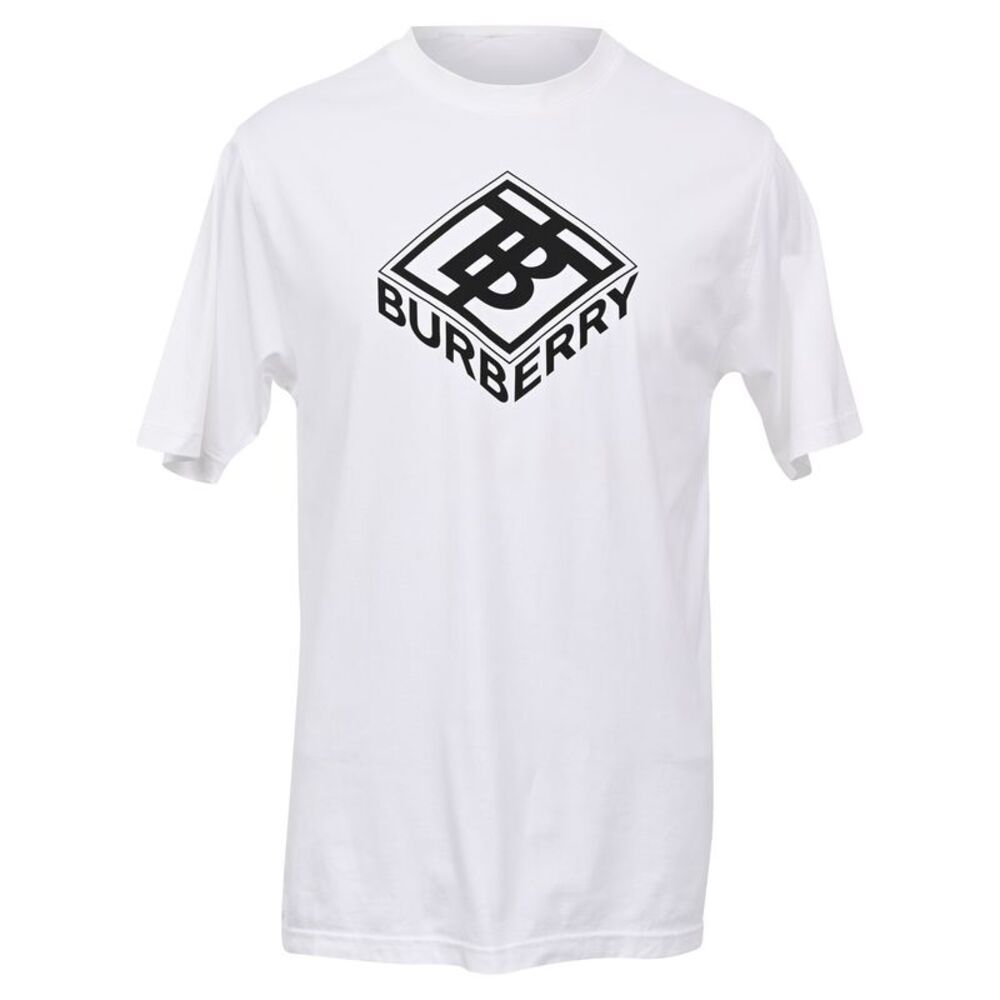 Burberry Logo Graphic Print T-shirt in White Cotton